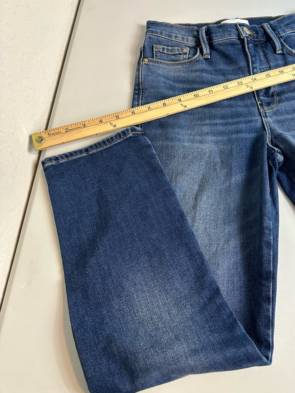 Frame Le Sylvie Crop Straight Leg Distressed Mid Rise Stretch Jeans Size 25 - Picture 10 of 15